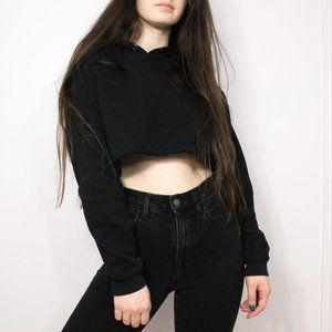 Streetwear Society Black Cropped  Hoodie